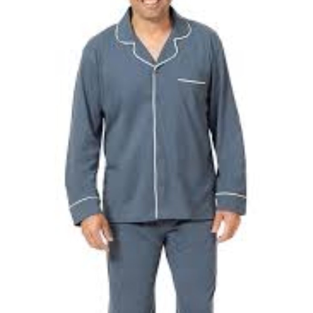 Sz L Pajamagram Men's Solid Grey PJ Set